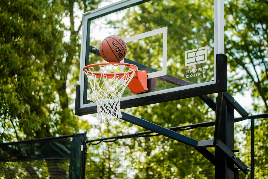 How tall is a basketball hoop in meters