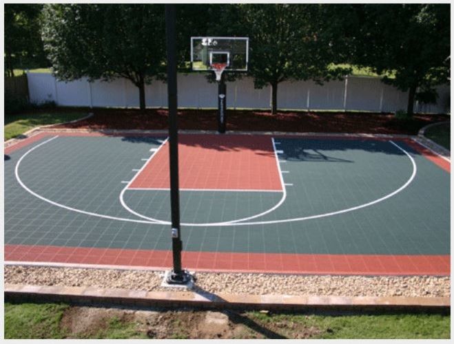 How to install a basketball court in backyard