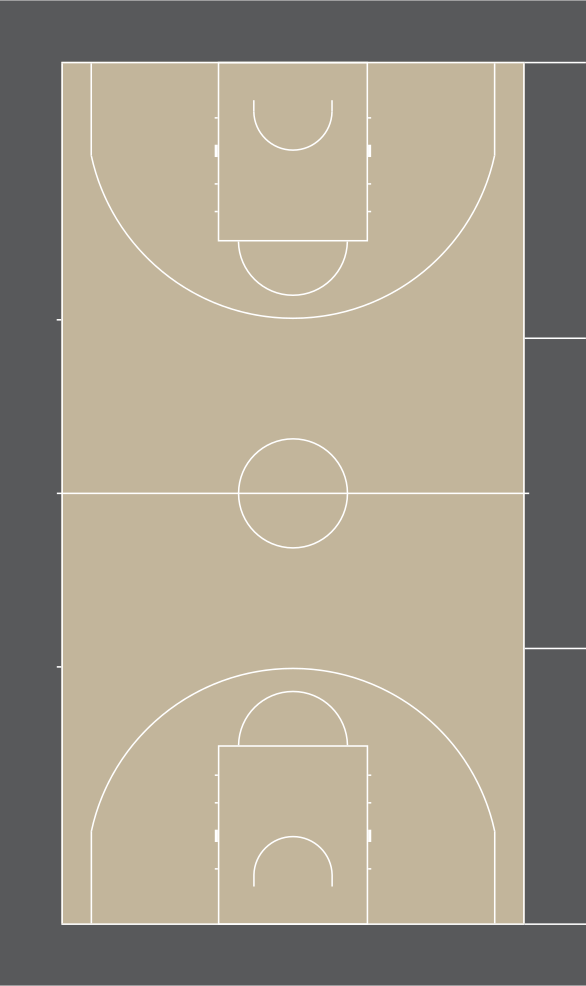How to draw a basketball court on paper