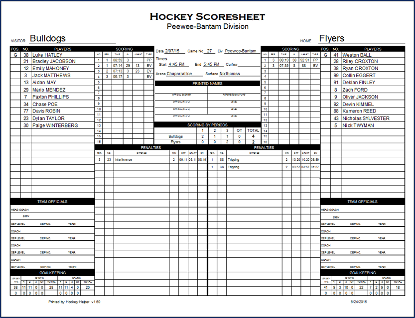 How To Fill Out A Basketball Score Sheet